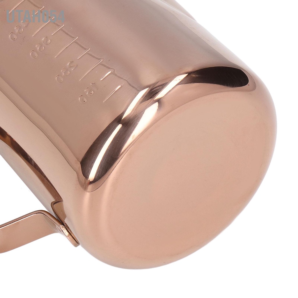 Utah054 Cốc tạo bọt sữa 550ML với quy mô Vàng hồng bằng thép không gỉ Bình đựng cà phê