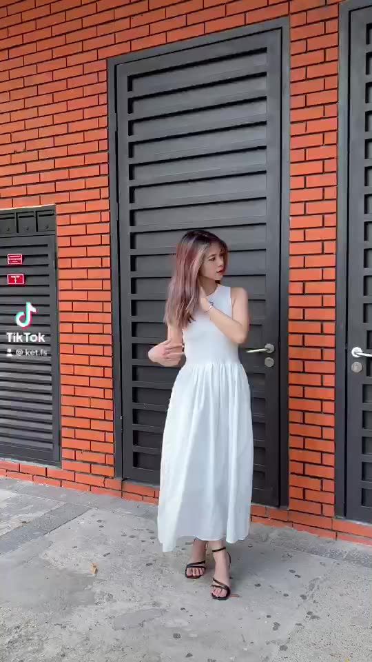 Váy dài Hàn Quốc sang trọng thanh lịch retro cổ tròn [Loại 1] | BigBuy360 - bigbuy360.vn