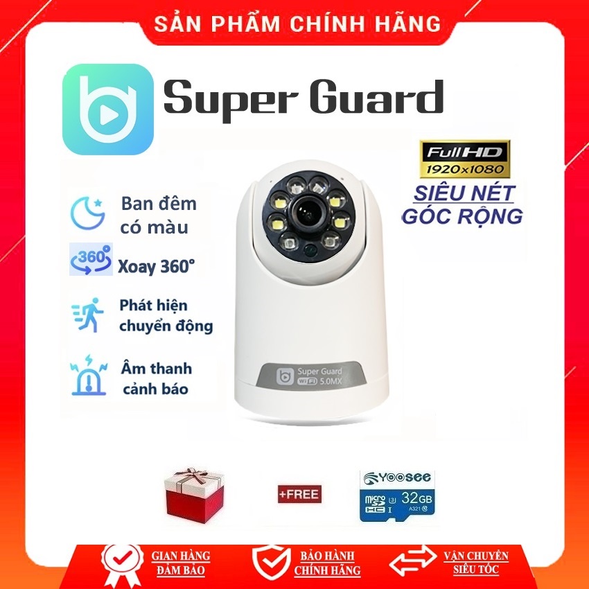 [Mã 44ELSALE2 giảm 7% đơn 300K] Camera wifi thông minh Super Guard 5.0 - Full HD YH200