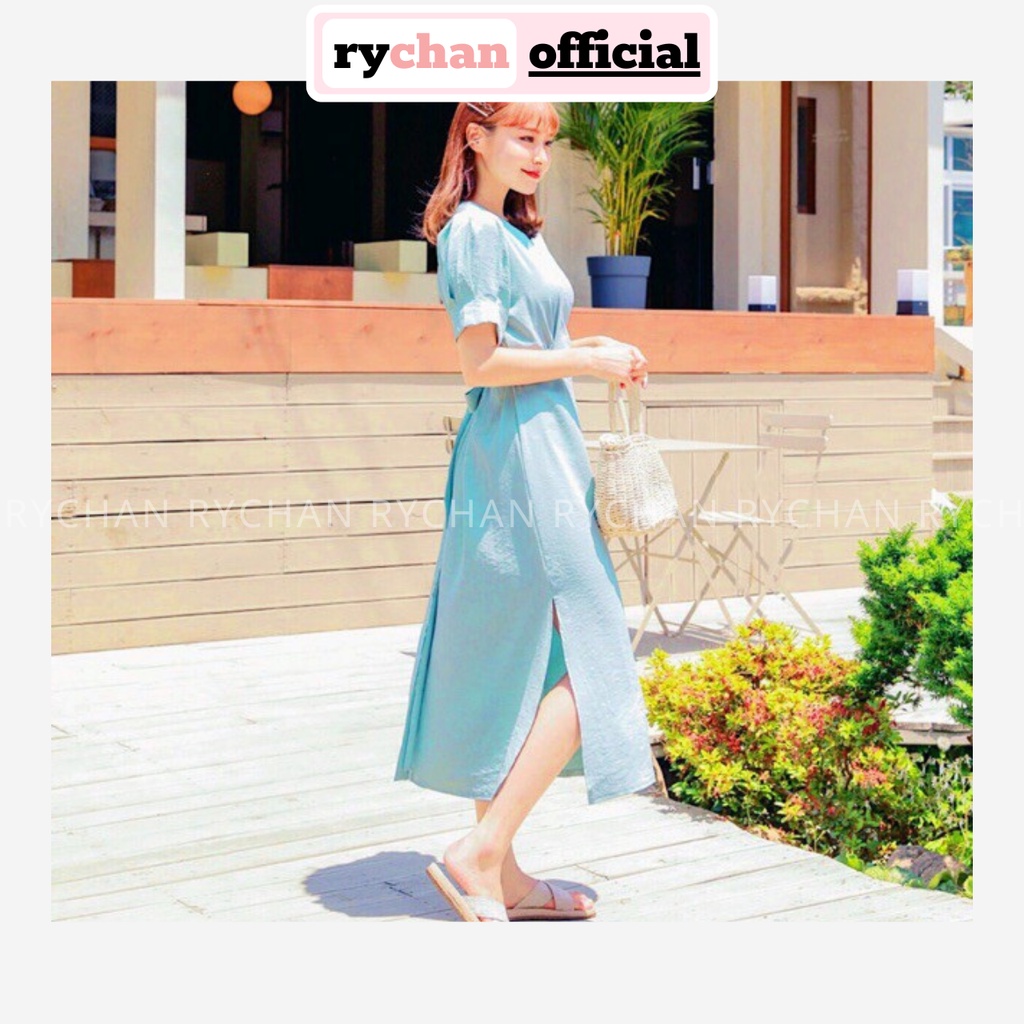 Đầm Xòe Trơn 2 Màu Cột Eo Thanh Lịch [ẢNH THẬT CUỐI] - DX024