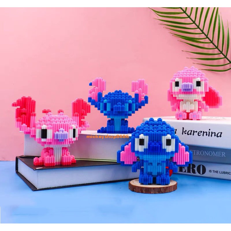 (Có Sẵn) xếp hình nanoblocks linkgo Stitch 2 mẫu Lego Hãng HC MAGIC nano block cho bé màu hồng - màu xanh