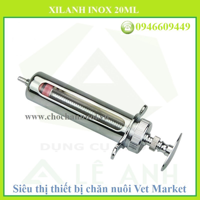 Xilanh inox 20ml chính hãng - Bơm tiêm thuốc inox 20cc cao cấp