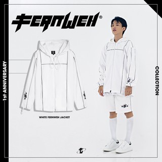 Áo jacket Anniversary FERNWEH áo khoác có mũ white streetstyle