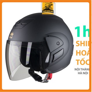 Mũ Bảo hiểm 3/4 Royal có kính khói, màu đen nhám dành cho nam nữ, hàng chính hãng ,bảo hành 12 tháng thế giới mũ 87