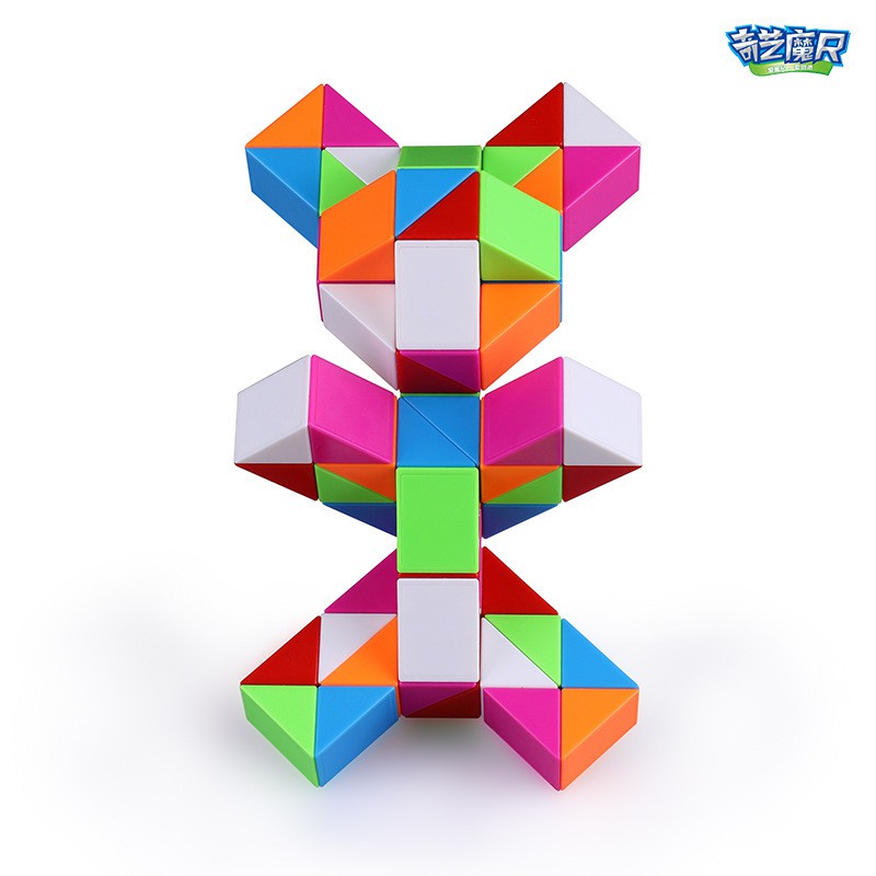 Qiyi rainbow 72/60/48/36/24 Segments Magic Ruler Magic Snake Puzzle Toys Bộ mô hình Qiyi 72/60/48/36/24 mảnh thủ công