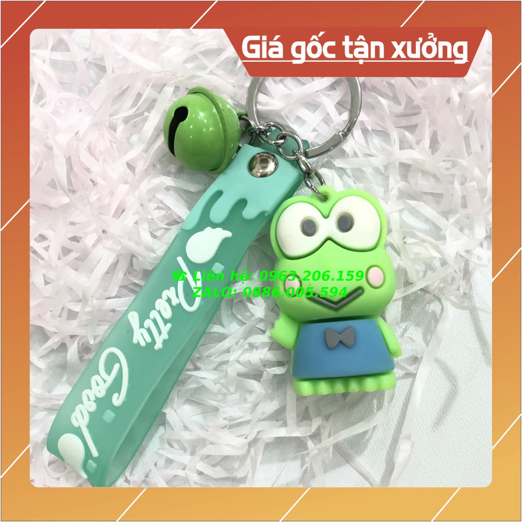 [SIÊU CUTE] Móc Chìa Khóa Ếch Xanh Kèm Chuông Lắc Thời Thượng