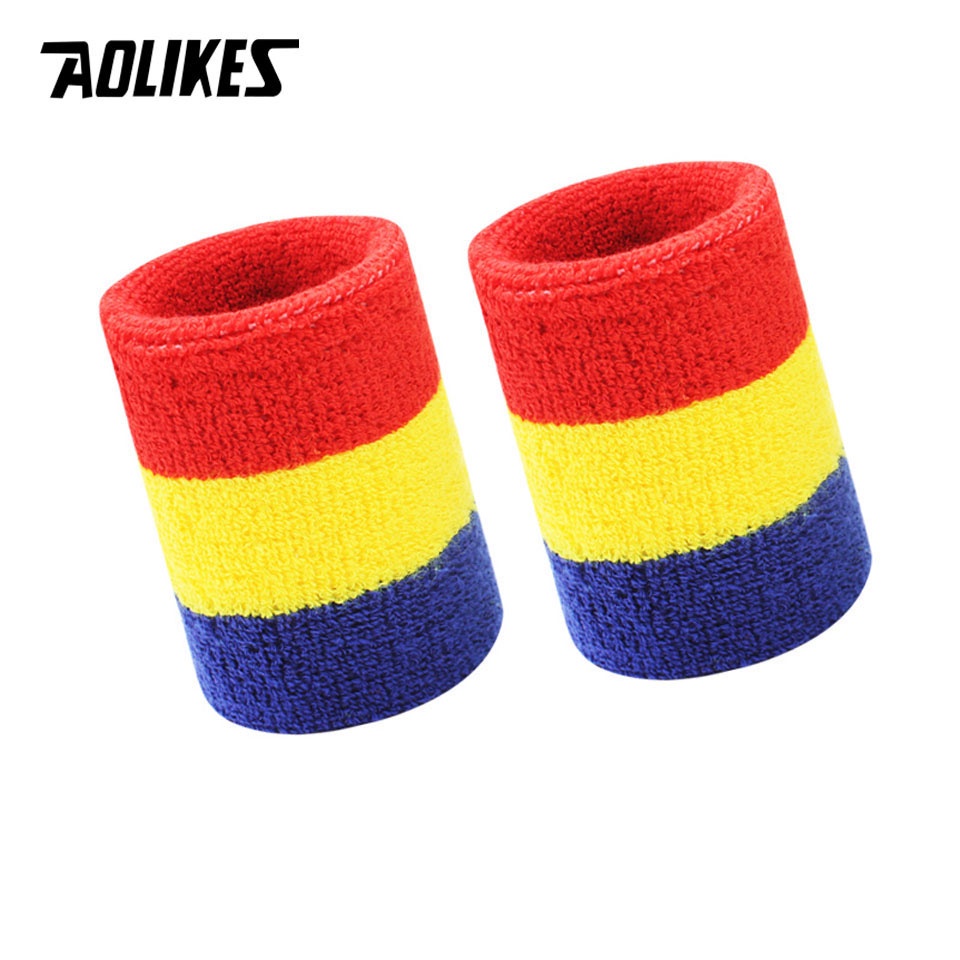 Cặp băng cổ tay cotton thấm hút mồ hôi thoáng khí hỗ trợ chơi bóng rổ / bóng bàn