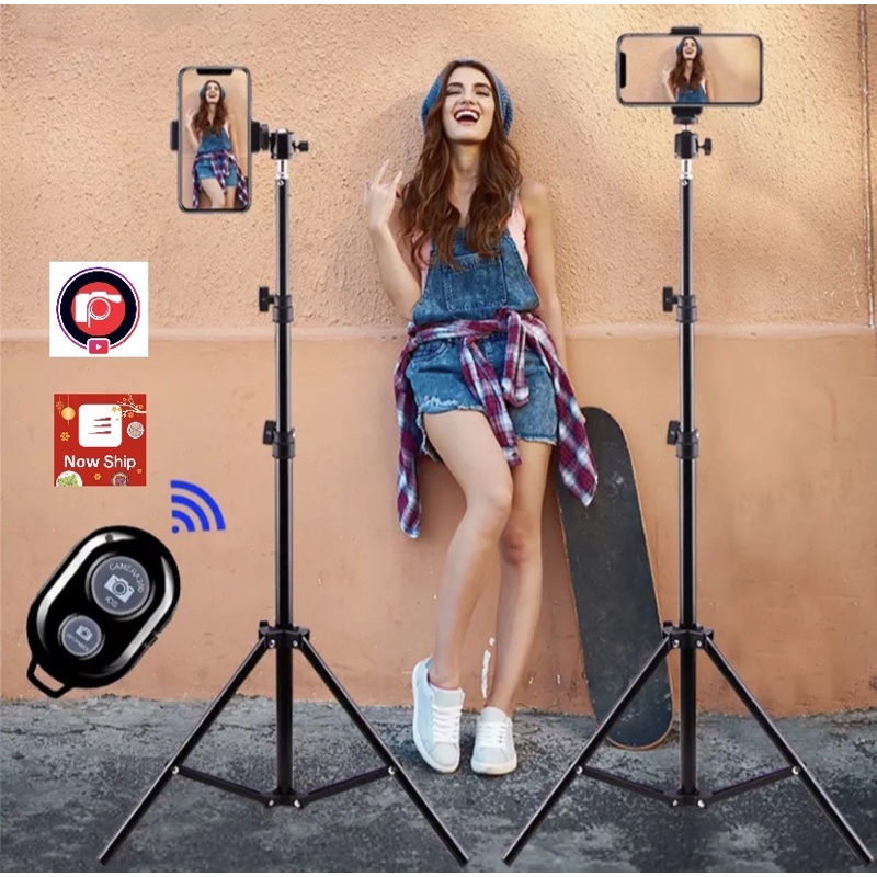 Giá đỡ điện thoại-Tripod quay TikTok chân đèn livestream chân đỡ máy ảnh cứng bền đẹp