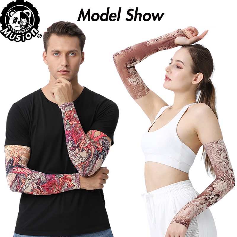 Ống Tay Áo Hình Xăm Không Đường May Chống Tia UV / Bụi Bẩn Tiện Dụng Cho Nam Và Nữ