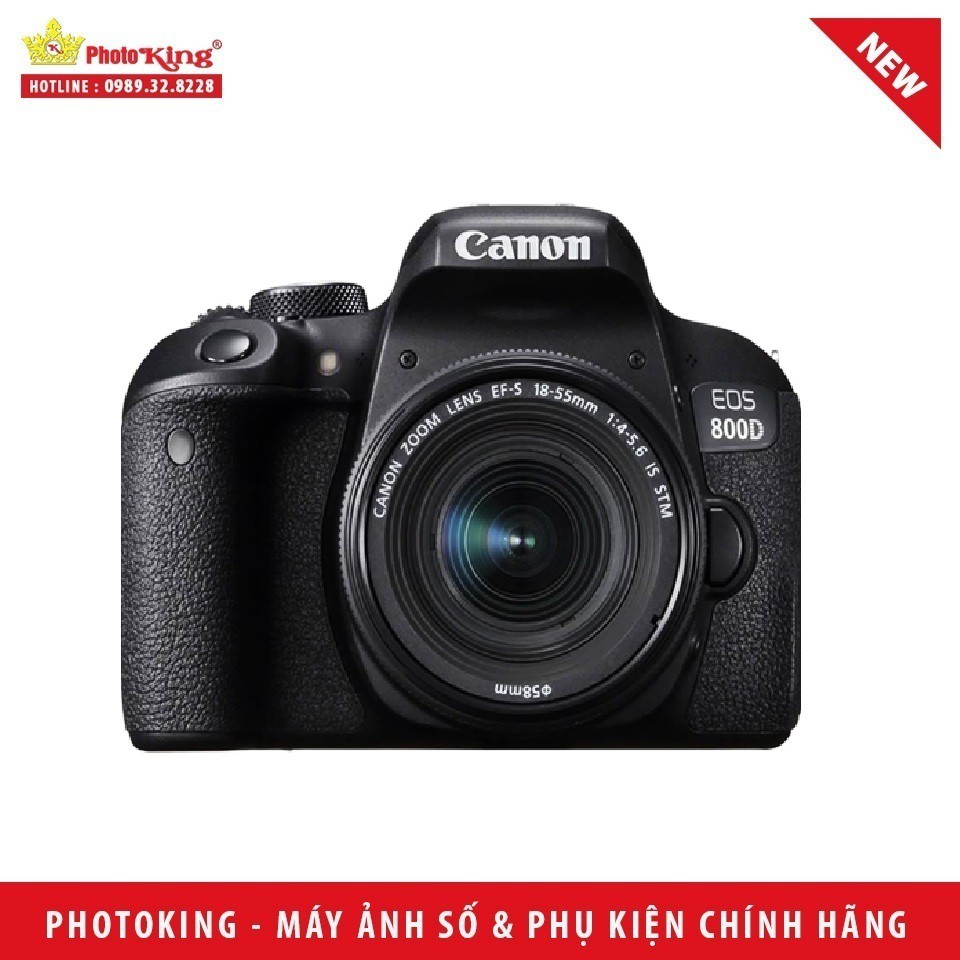 (Chính hãng) Máy ảnh Canon EOS 800D KIT EF-S 18-55mm F/3.5-5.6 IS STM + Tặng túi + thẻ 16G