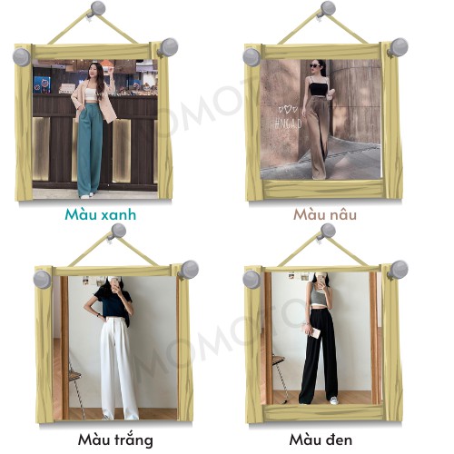 Quần ống rộng suông nữ lưng cao nhiều màu chất Ruby Hàn dễ phối đồ | BigBuy360 - bigbuy360.vn