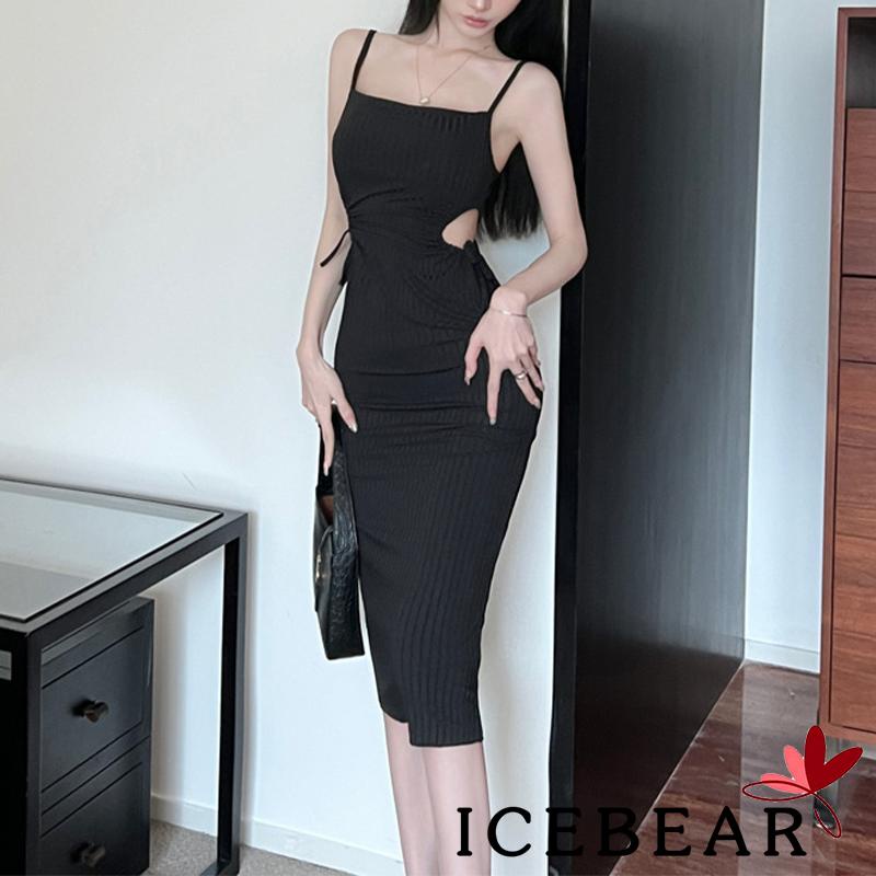 Đầm Dài Ôm Dáng Không Tay Hở Lưng Màu Sắc Trơn Thời Trang Mùa Hè Cho Nữ