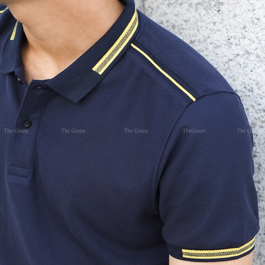 Áo Pattern Polo nam The GMEN thiết kế cổ bẻ có viền, vải cá sấu Cotton bền, chuẩn form