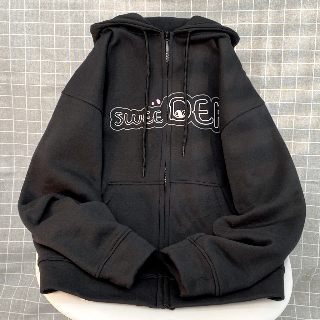 Áo Khoác Hoodie Form Rộng Unisex ABC Vải Nỉ Bông Dày Dặn - Tuni Store