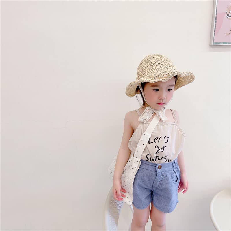 [Ảnh thật] ÁO HAI DÂY CHO BÉ GÁI AD LET'S GO PHÙ HỢP CHO BÉ TỪ 1-5 TUỔI SIZE 80 ĐẾN 120