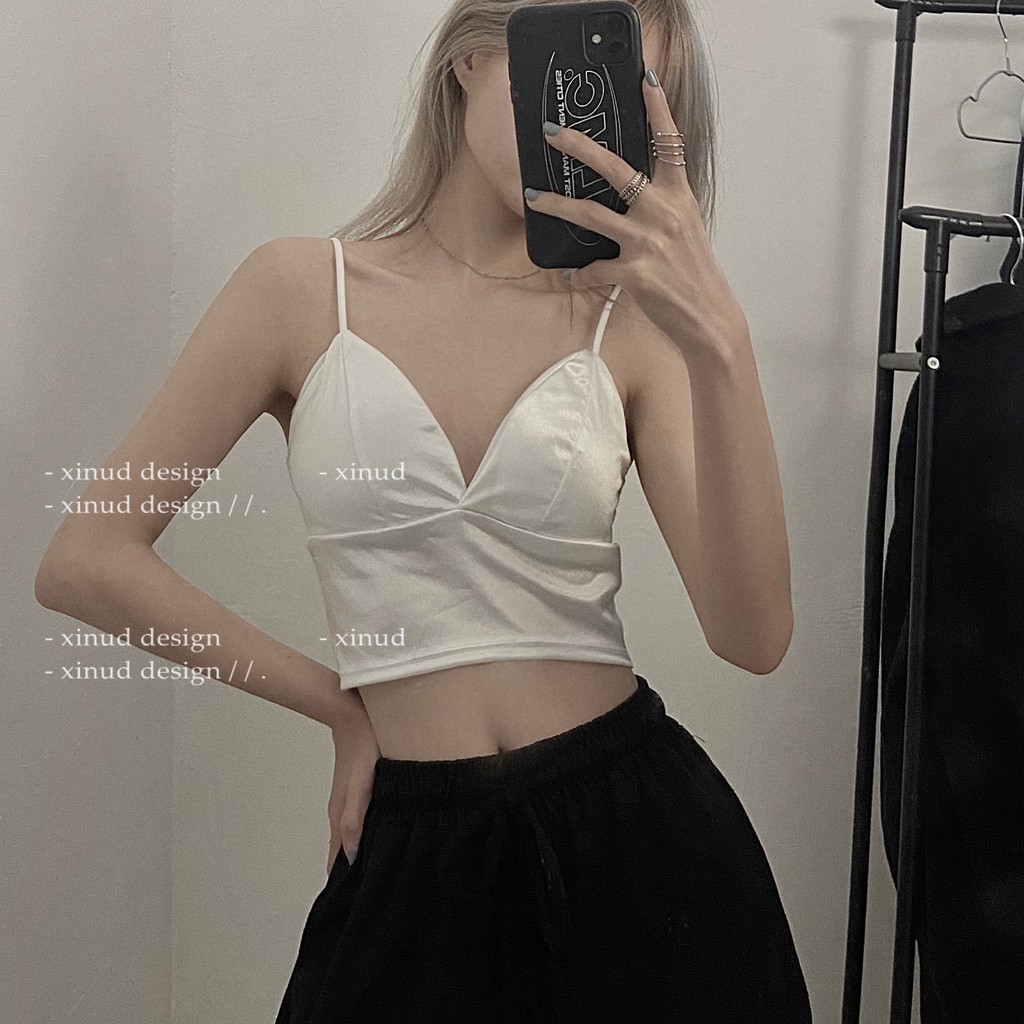  Áo lót bralette satin dáng dài