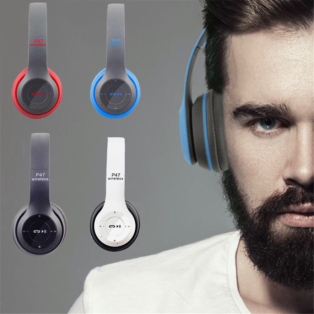 P47 Wireless Headphones Bluetooth 5.0 Headset Music Foldable Stereo Adjustable Earphones With Mic for phone Pc FM TF Card