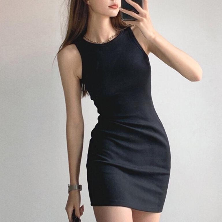 Váy body ba lỗ chất thun tăm co dãn tốt nhiều màu xinh vanmiushop