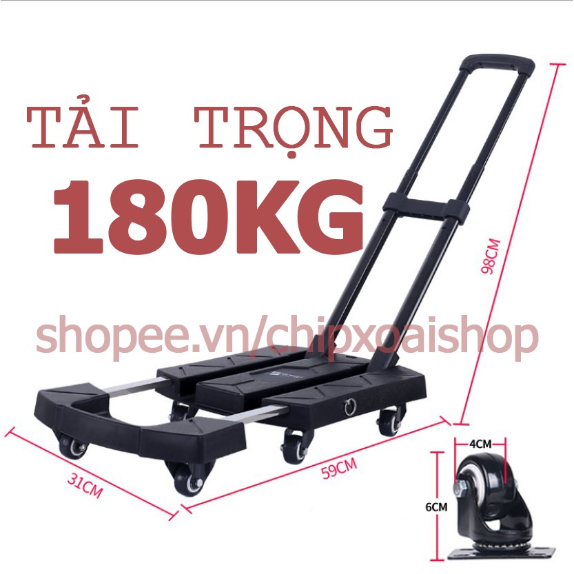 Xe Đẩy Hàng Gấp Gọn SIÊU NHẸ (Tặng 2 Dây Co)