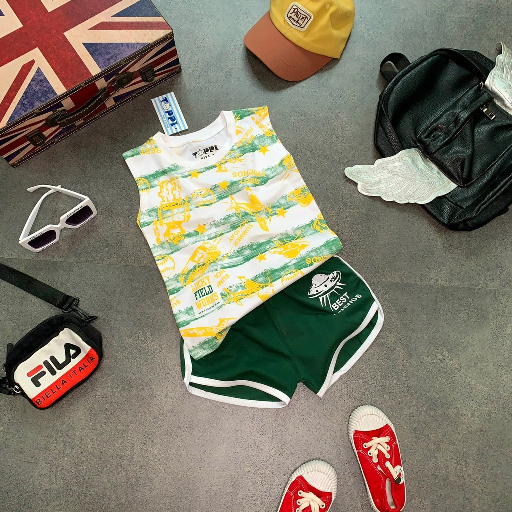 SÉT BỘ THUN BÉ TRAI HỌA TIẾT NGỘ NGHĨNH