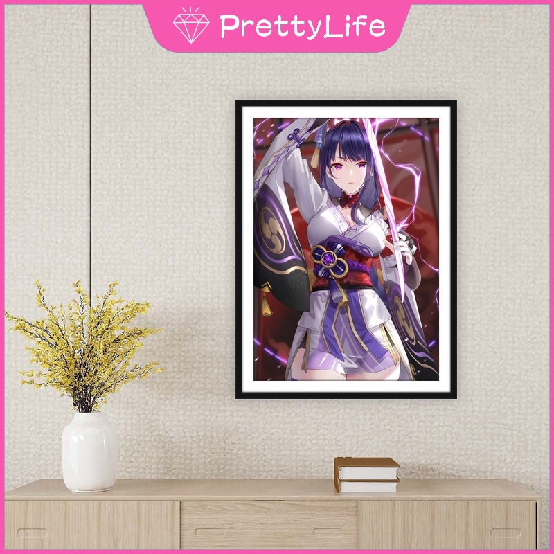 Bộ Tranh Đính Đá 5D Họa Tiết Độc Đáo Klee/Zhongli Kích Thước 30x40cm/40x50cm DIY Dùng Trang Trí Nhà Cửa