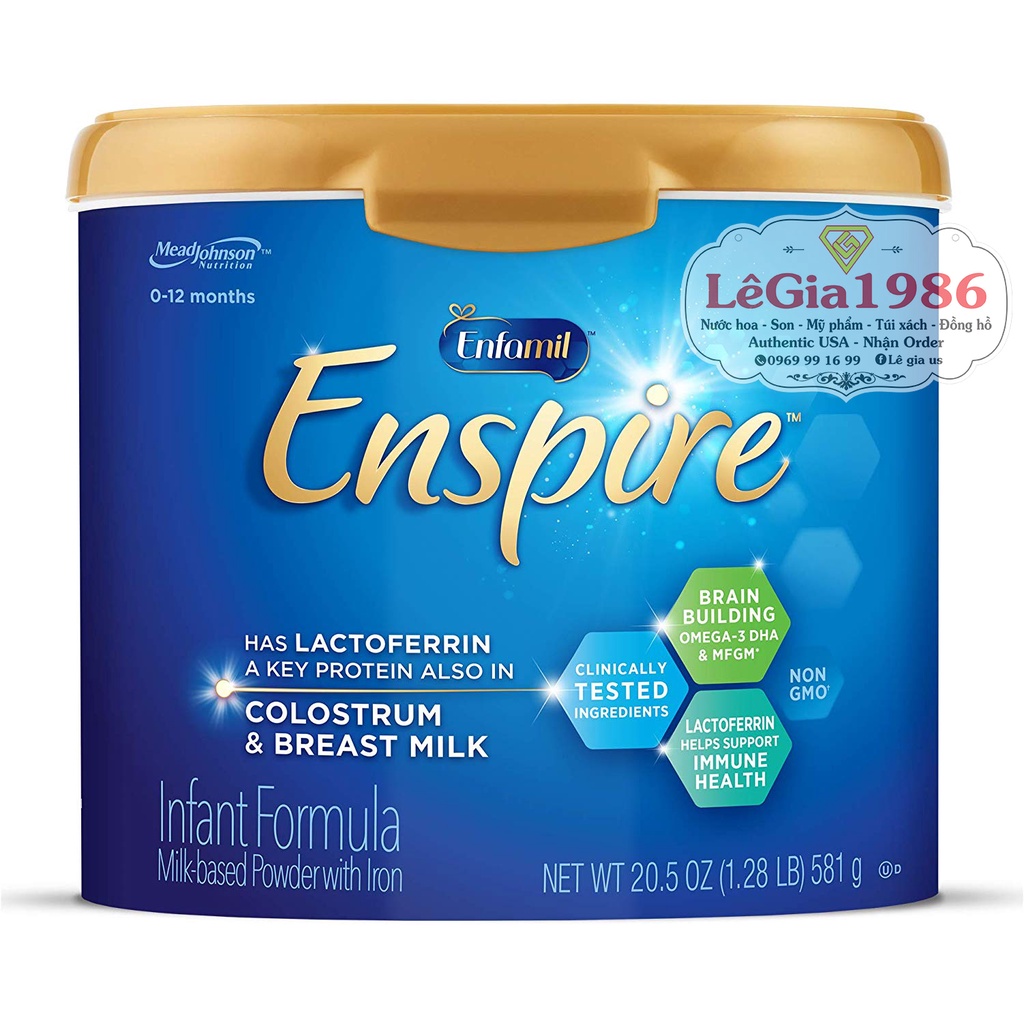 Sữa Enfamil Enspire 581g, 850g Mỹ từ 0-12m