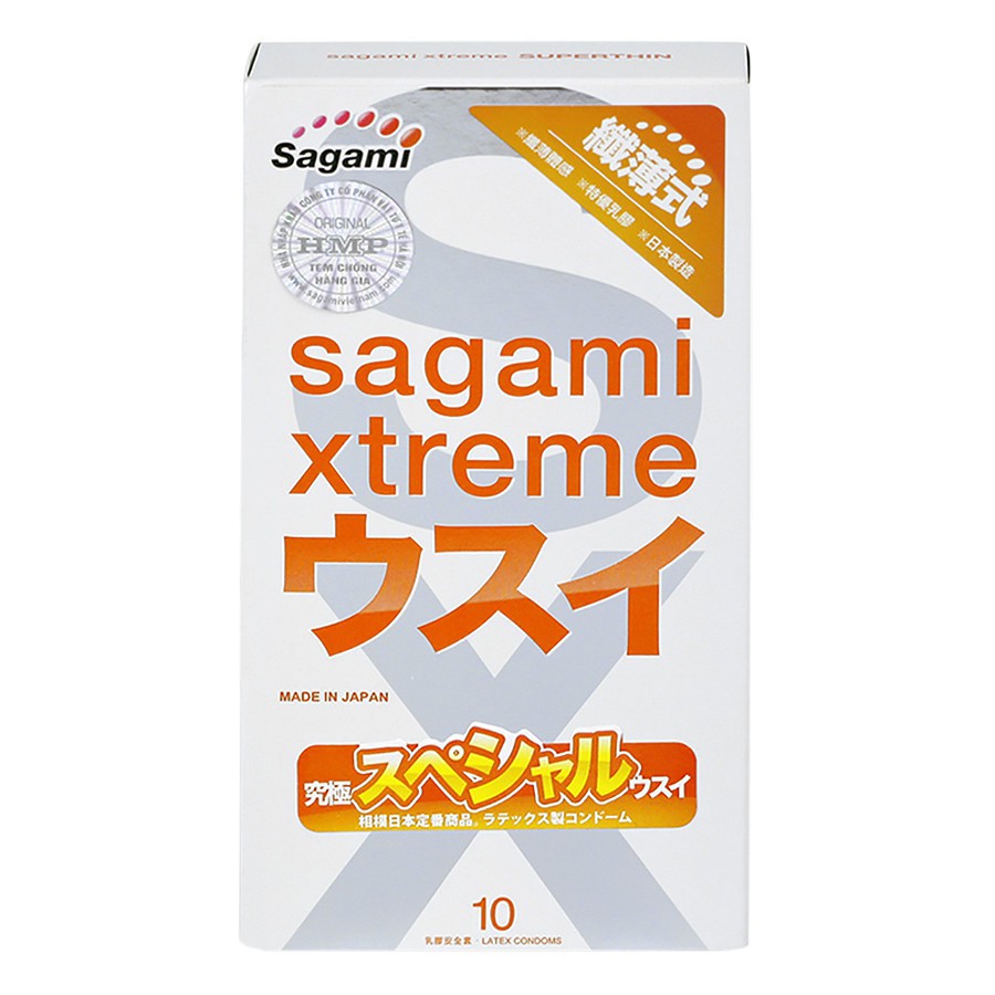 Bao cao su Sagami Xtreme Super Thin hộp 10 chiếc siêu mỏng chính hãng