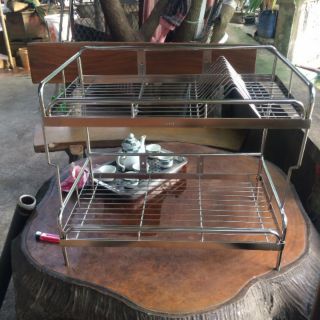 Kệ trạn úp chén bát 2 tầng dài 70cm inox 304