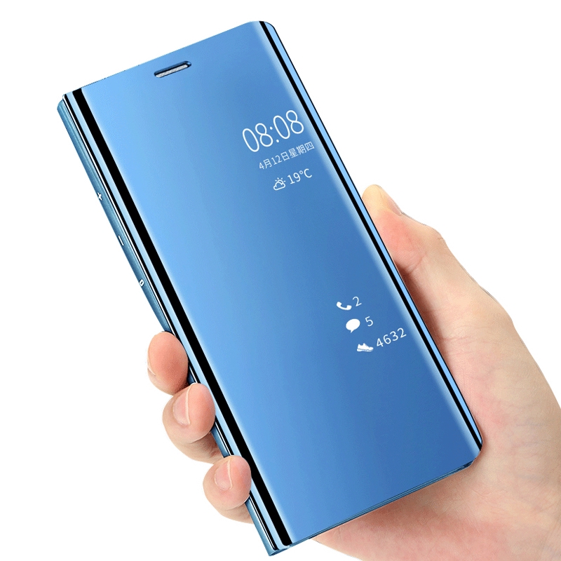 Samsung S8 S9 Plus Smart Flip Clear Window Mirror Phone Case Cover
