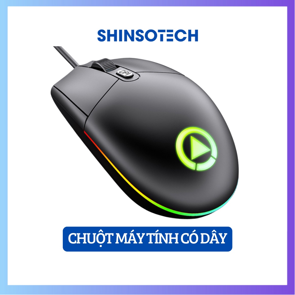 Chuột máy tính có dây SHINSOTECH G3SE 1600 DPI Led RBG đẹp nhạy phù hợp chơi game và làm việc văn phòng