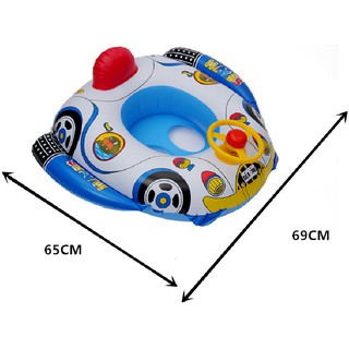 Phao bơi hình ô tô có bánh lái kèm còi cho bé yêu