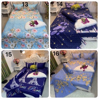 Bộ chăn ga gối phủ trần bông ( set 5 món)