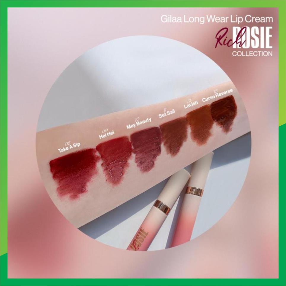 -Son kem lì Gilaa long wear lip cream  Rich Rosie Collection _hanquocmypham2022