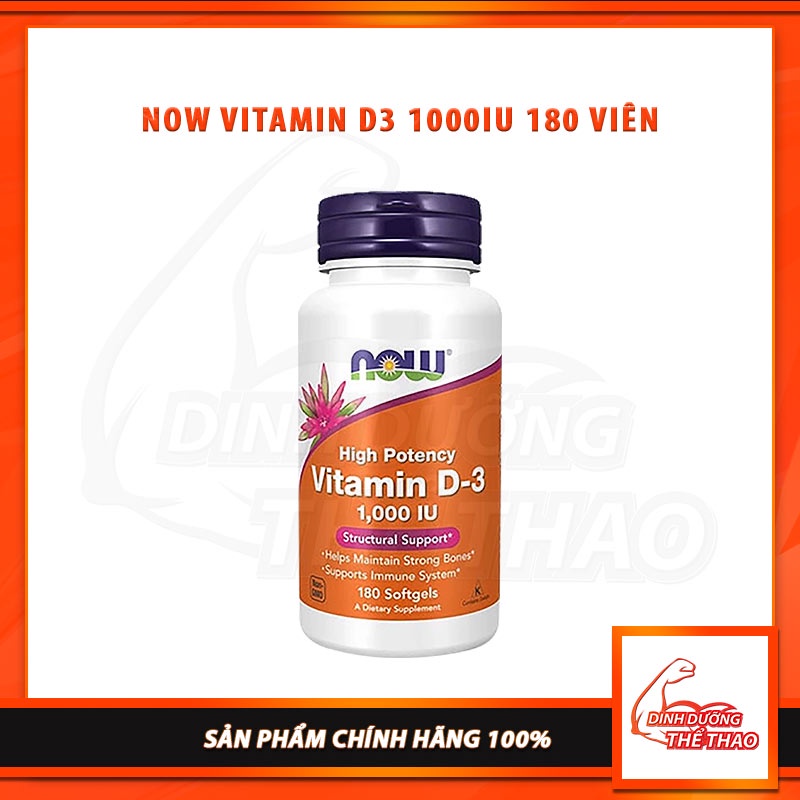Now Vitamin D3 1000 IU Giúp Phát Triển Chiều Cao Khỏe Xương Khớp Và Tăng Sức Đề Kháng