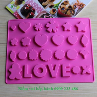 Khuôn silicon tim LOVE