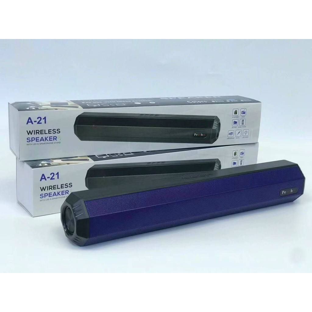 Loa bluetooth không dây kiểu dáng dài model A21, thiết kế đẹp tích hợp 2 loa cực đỉnh 2 màu - Bảo hành 6 Tháng