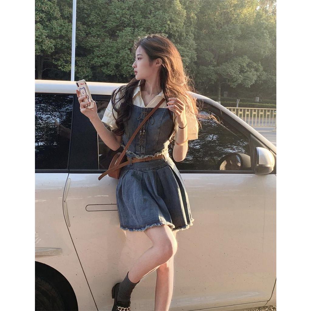 Áo Sơ Mi Denim Ngắn Tay Phong Cách Retro 63139