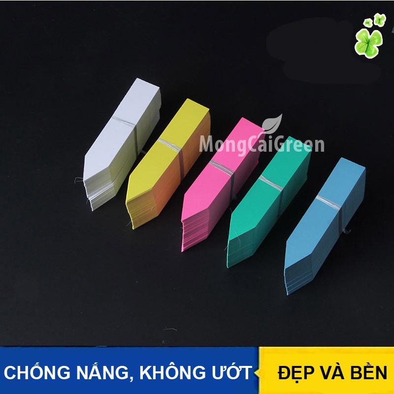 Bó 100 chiếc Thẻ ghi tên cây cỡ 10 x 2cm,- chất liệu nhựa PVC, dạng cắm chậu