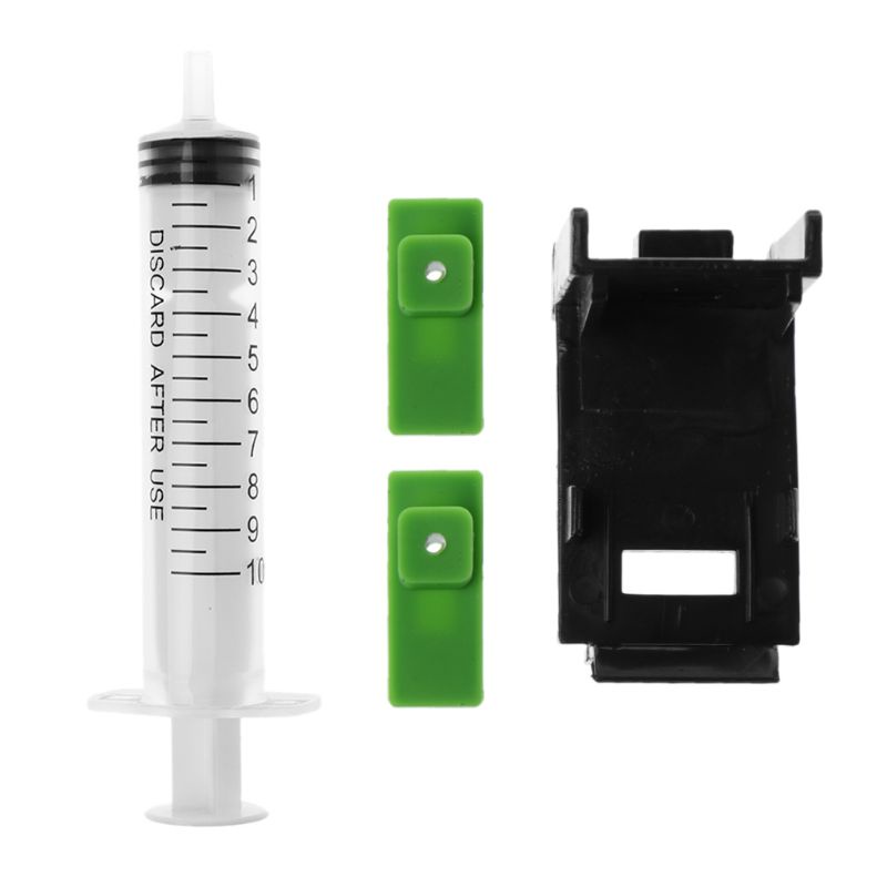 Rx Bộ Kẹp Mực + 2 Miếng Đệm Cao Su + Dụng Cụ Bơm Mực Cho Hp 60 / 61 802