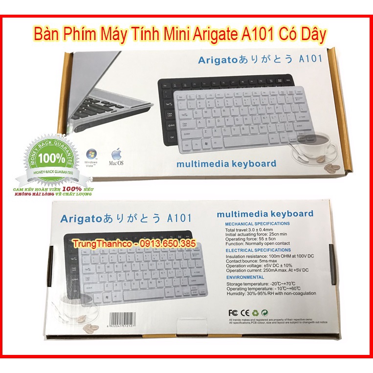 Bàn Phím Máy Tính Mini Arigato A101 Có Dây