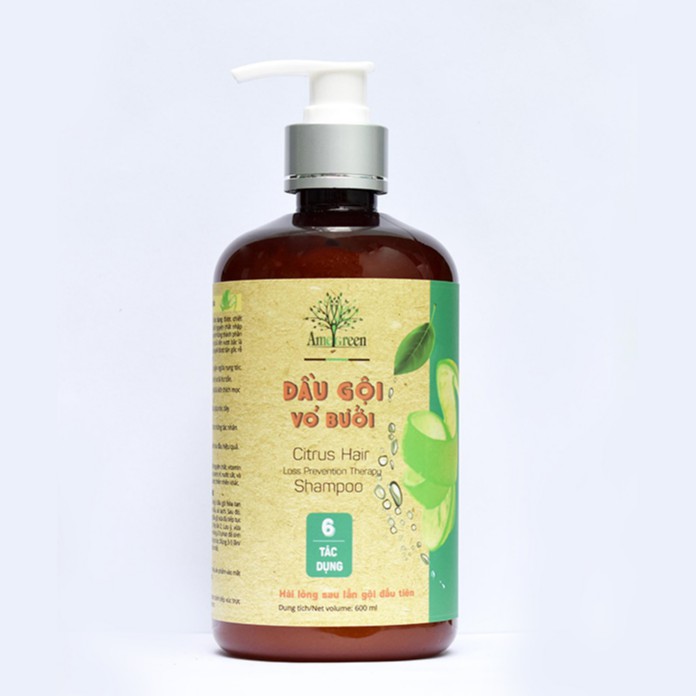 Dầu gội Vỏ Bưởi cao cấp AmeGreen - Trị rụng tóc, hói đầu (600ml)