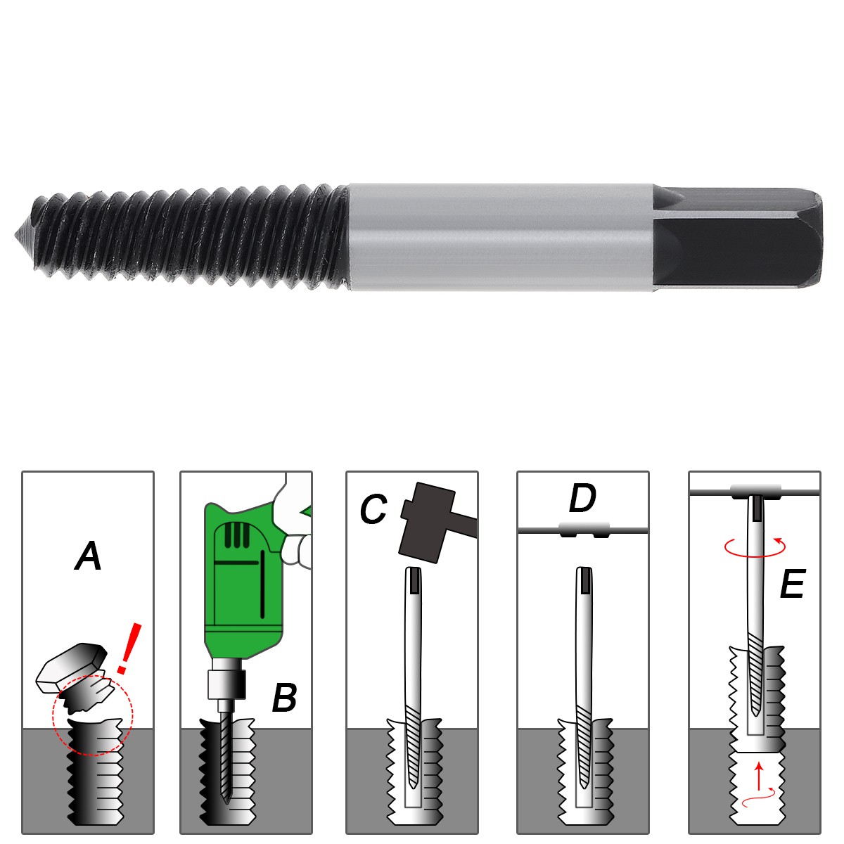 Set 5 dụng cụ tháo ốc vít/bu lông hỏng dễ dàng