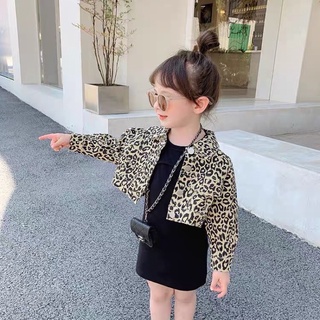 Set áo khoác beo kèm váy liền cho bé gái