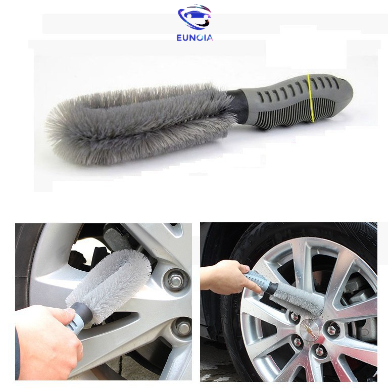 Bộ chổi cọ rửa vành lốp ô tô xe máy bàn chải vệ sinh bánh xe chuyên nghiệp - phụ kiện đồ chơi ô tô xe hơi EUNOIA