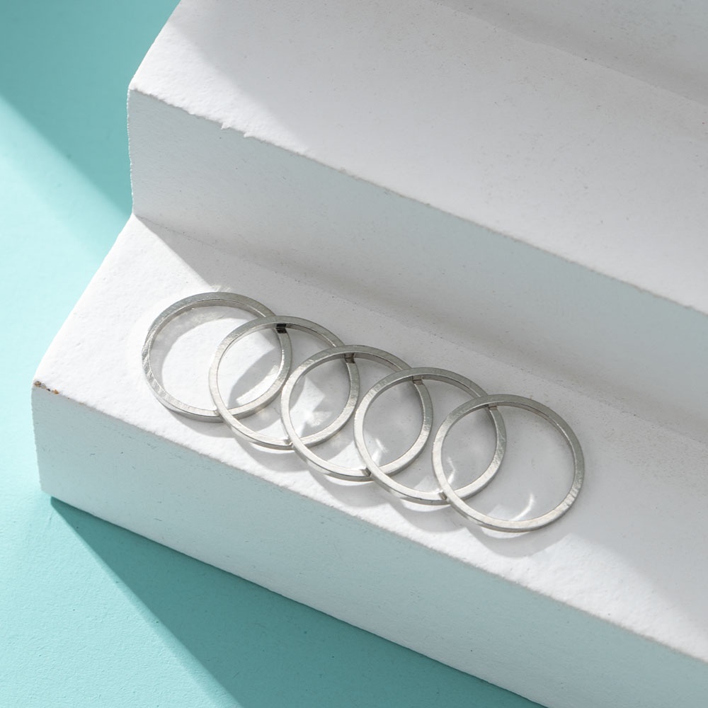 Set 5 Nhẫn Đeo Khớp Ngón Tay Hình Đuôi Cá Mini Đường Kính 14mm Thời Trang Cho Nữ