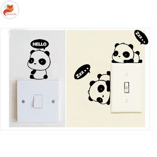 Miếng Dán Decal Hình Gấu Trúc Dễ Thương Trang Trí Nhà Cửa, Ổ Cắm Điện, Cửa Kính FD01