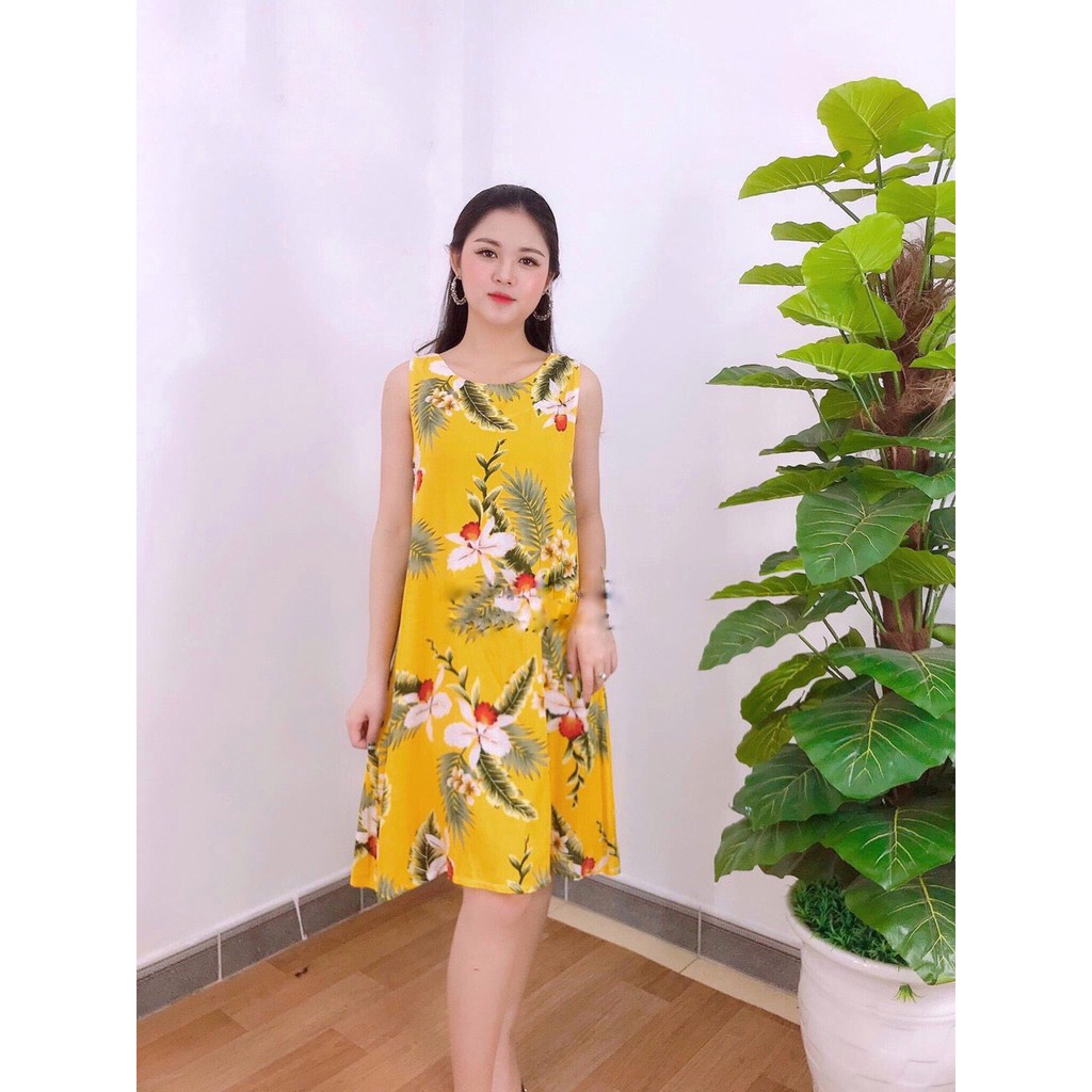 đầm lanh suông, đầm bầu suông, đầm lanh mặc nhà chất mát