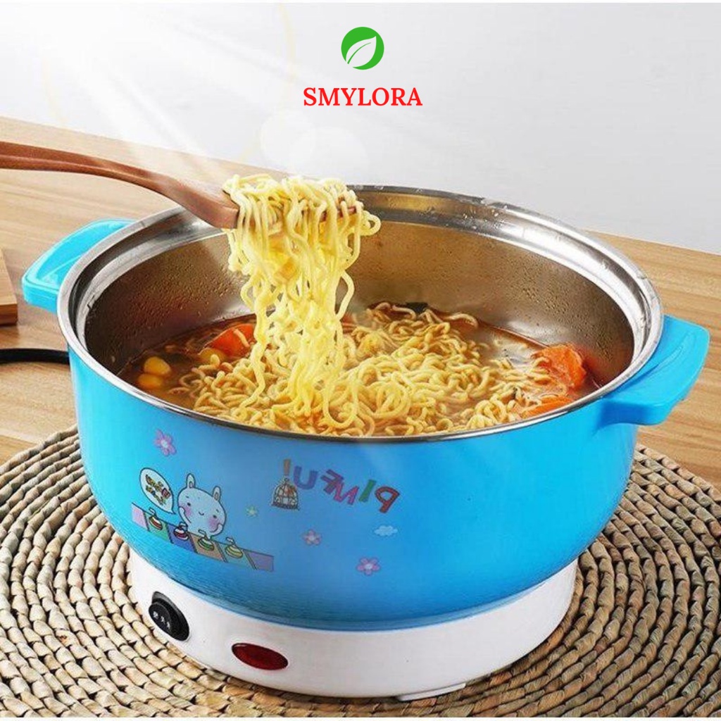 [TẶNG KHĂN] Nồi Lẩu Điện Nikai Gia Đình 26Cm Đa Năng 1000W Inox 304 Cao Cấp - Bảo Hành 12 Tháng