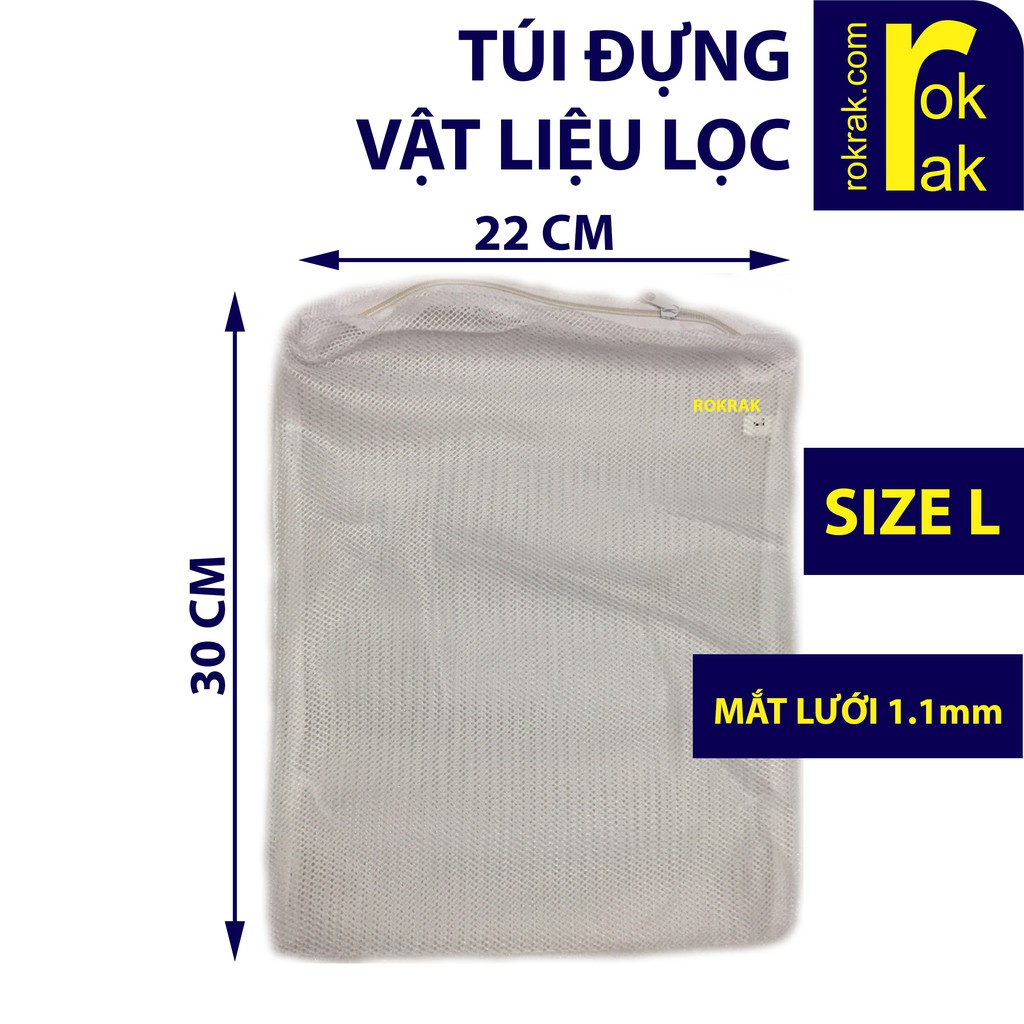 Túi đựng vật liệu lọc cỡ lớn size L 22x30cm cho hồ cá