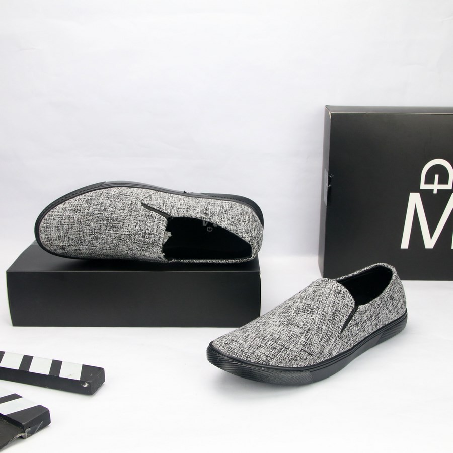 Giày lười vải nam xám đế đen GN213 Gấu Nâu | WebRaoVat - webraovat.net.vn